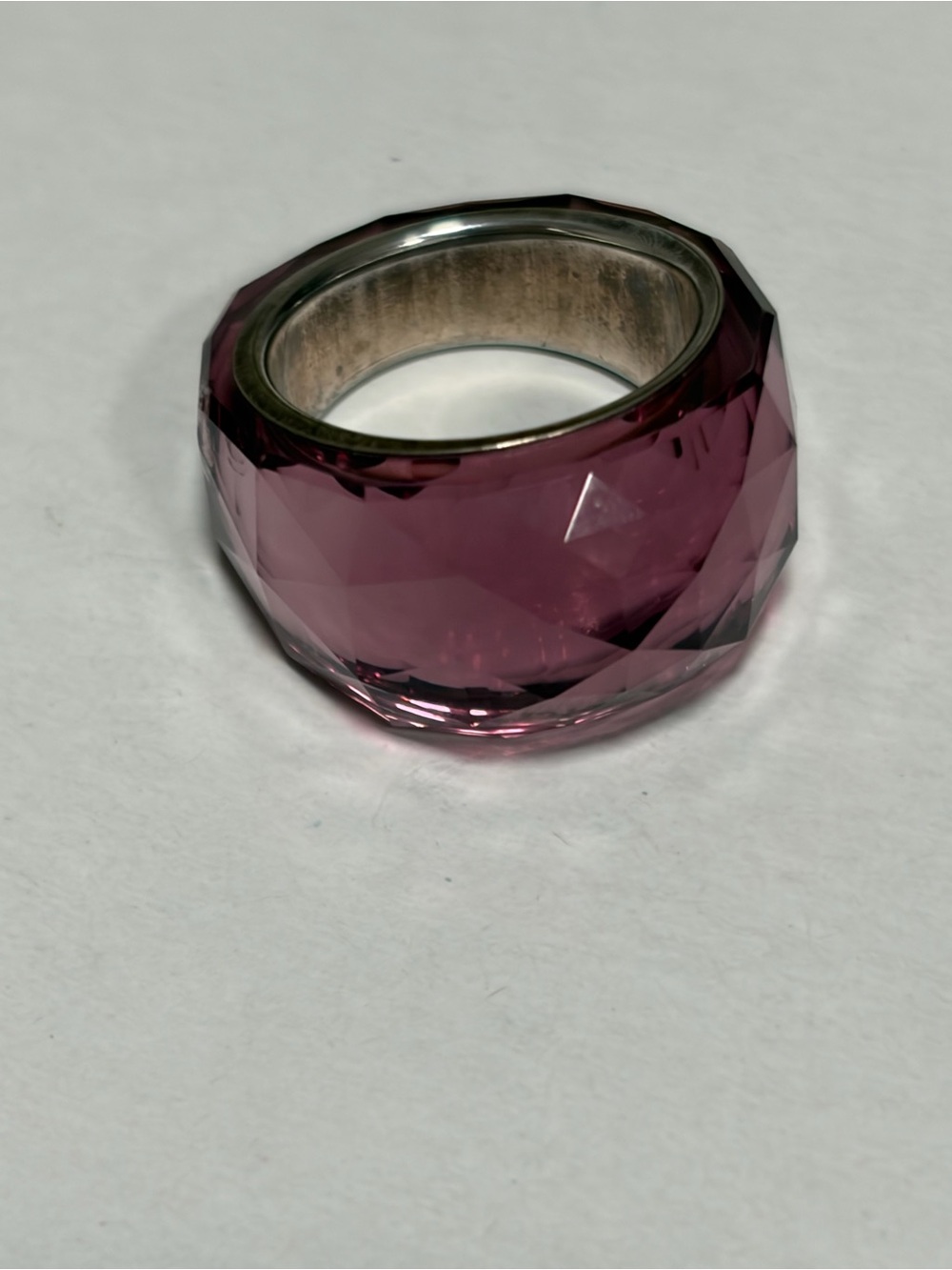 Swarovski Pink Crystal “Nirvana”Faceted Dome Ring - Picture 15 of 16